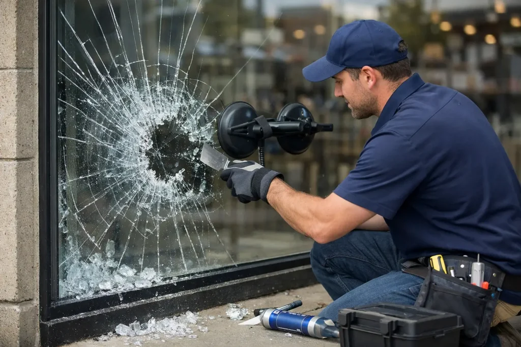 How to Fix Shattered Storefront Glass